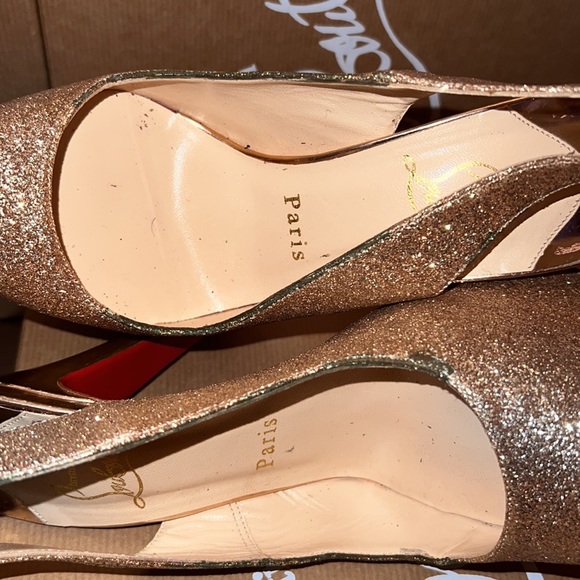 6 inch  Dafsling Glittery leather slingback heels. - Picture 8 of 10